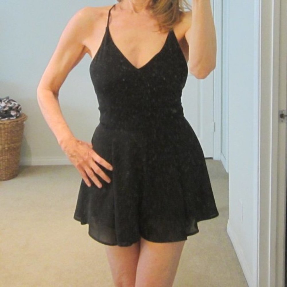 Lush Black Strappy Back Romper